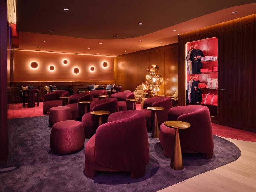 The Ruby Room at the Virgin Clubhouse in LAX.