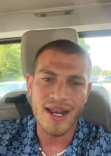 Blu from Love Island speaking in a car.
