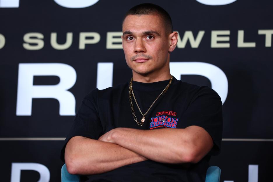 Tim Tszyu at a press conference.