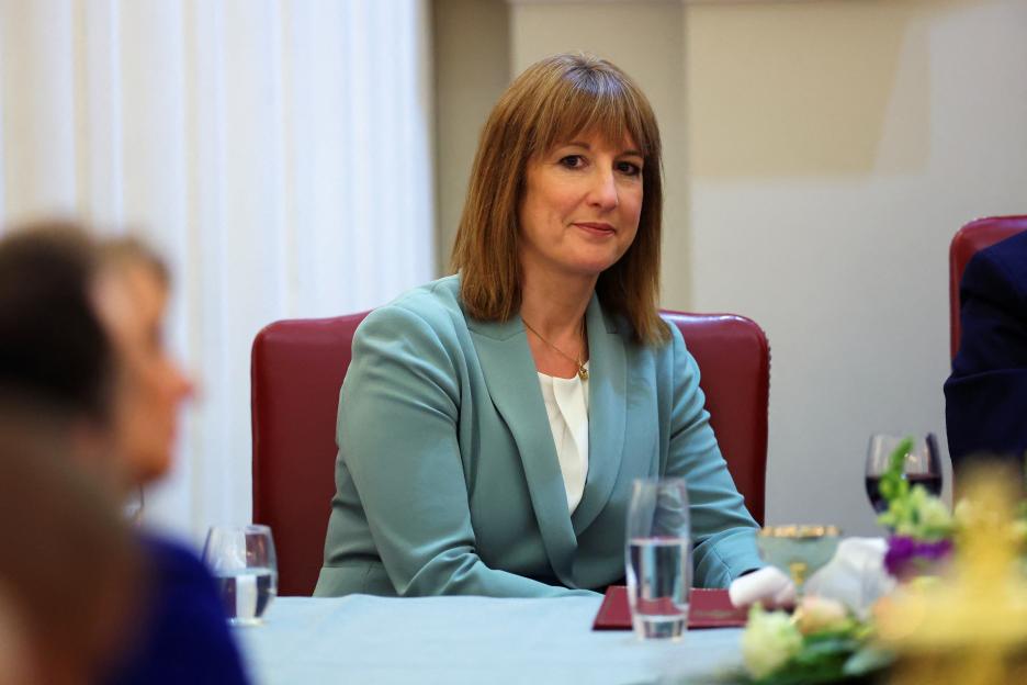 Rachel Reeves, British Chancellor of the Exchequer, at a dinner.