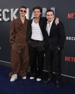 David Beckham with three of his sons.