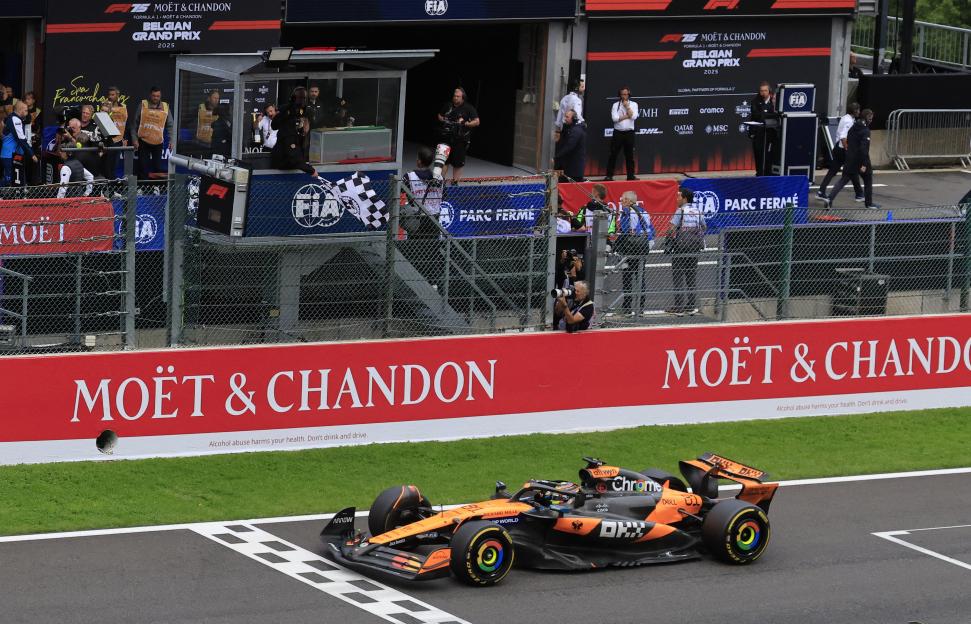 Oscar Piastri winning the Belgian Grand Prix.