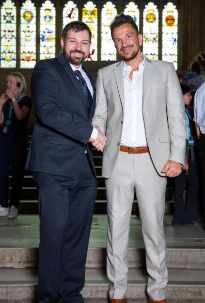 Fabio D'Andrea and Peter Andre at a parliamentary film screening.