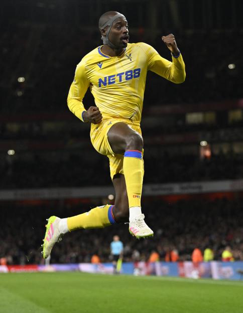 Jean-Philippe Mateta celebrating a goal.