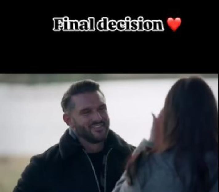 Screenshot of Danny Andrews and Sadie Bass announcing their decision to move in together.