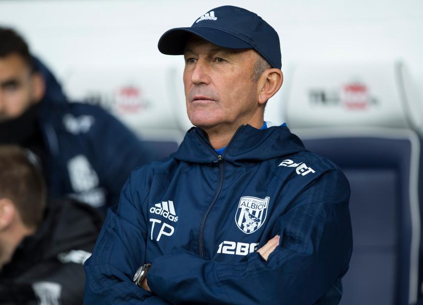 Tony Pulis, West Bromwich Albion manager, at a football match.