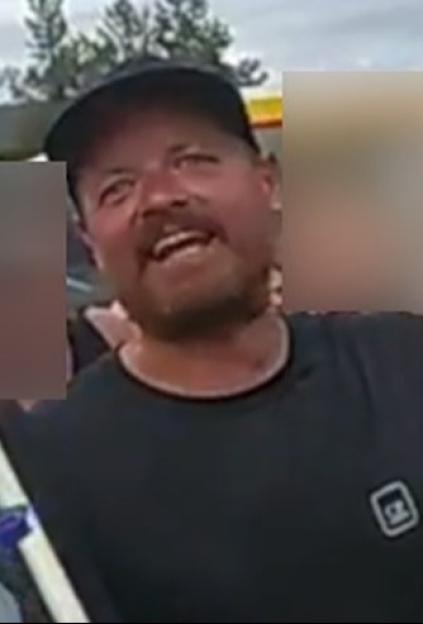 Three images of individuals arrested following a protest outside The Bell Hotel.