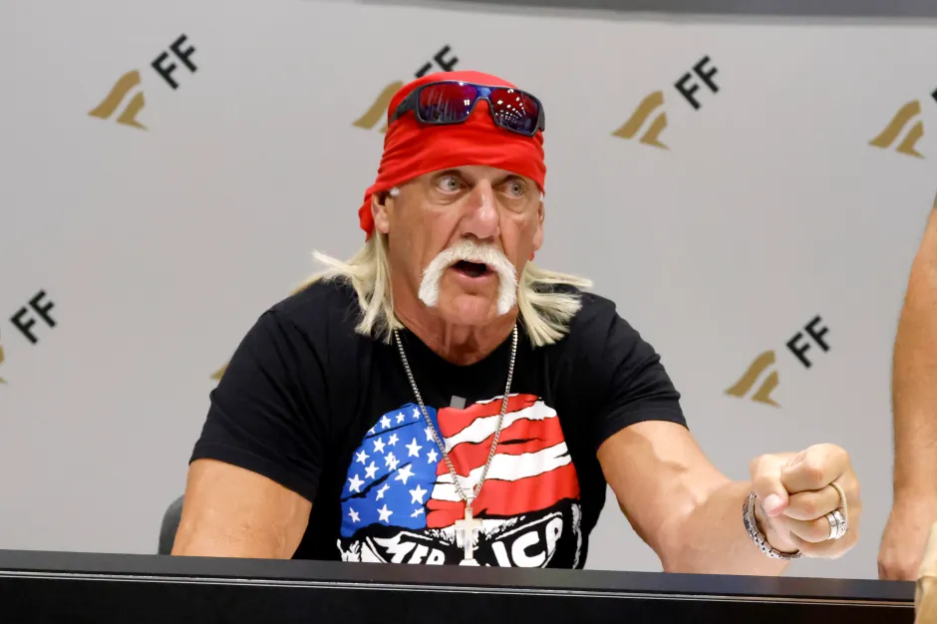 Hulk Hogan at a press conference.