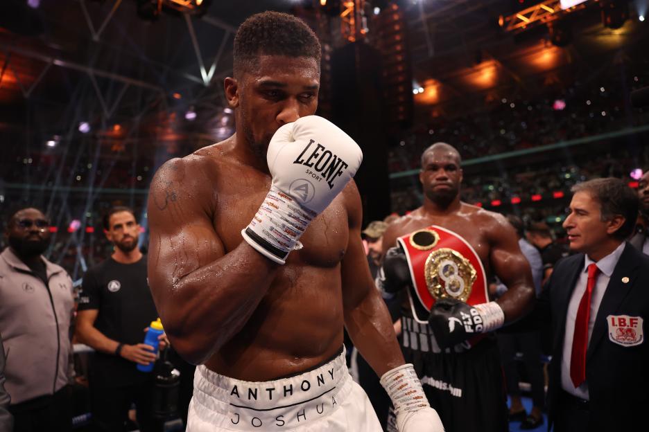 Anthony Joshua after losing a boxing match.