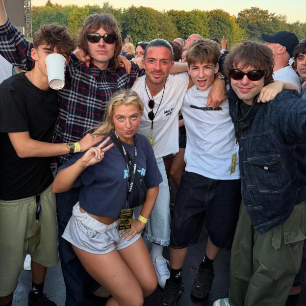 Jack Grealish with friends and family at an event.