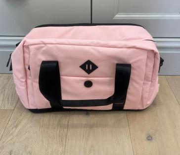 Pink Cabin Max duffel bag.