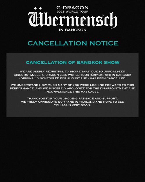 G-Dragon Cancels Bangkok Concert 3