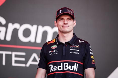 Max Verstappen in Red Bull Racing polo shirt.
