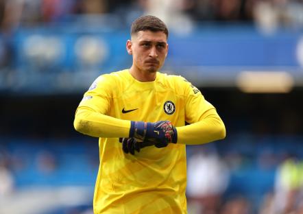 LONDON, ENGLAND - MAY 19: Djordje Petrovic of Chelsea reacts during the Premier League match between Chelsea FC and AFC Bournemouth at Stamford Bridge on May 19, 2024 in London, England. (Photo by Ryan Pierse/Getty Images)