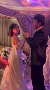 James Argent and Megan McKenna dancing at a wedding.