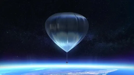 Space balloon above Earth.