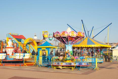 CF0N60 Funfair rides at Barry Island, South Wales, UK, location of filming popular tv series Gavin & Stacey