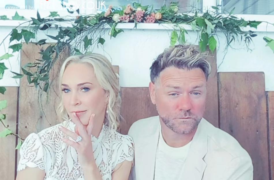Brian McFadden and Danielle Parkinson on their wedding day.