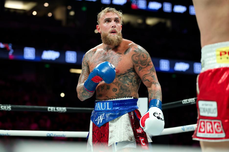 Jake Paul in a boxing ring.