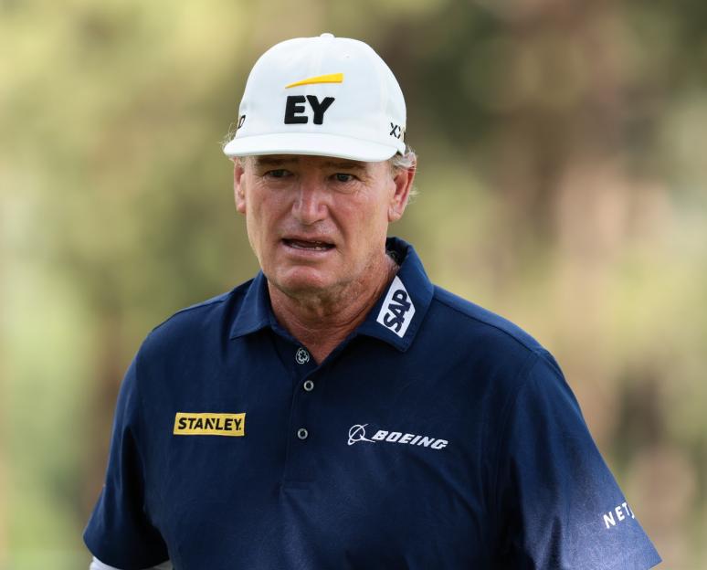 Ernie Els of South Africa at a golf tournament.