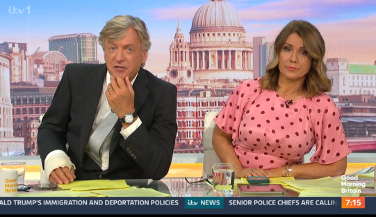 Richard Madeley and a co-host on Good Morning Britain.