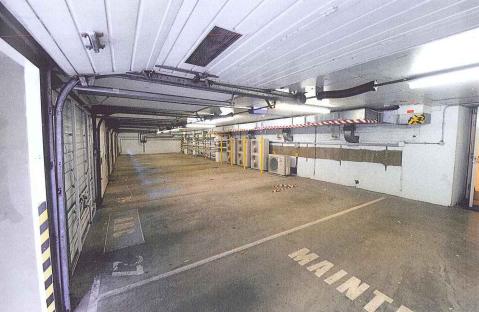 Underground parking garage.