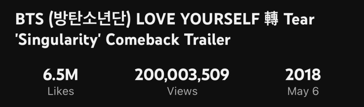 BTS&#8217; &#8220;Singularity&#8221; Comeback Trailer Starring V Surpasses 200 Million Views 3