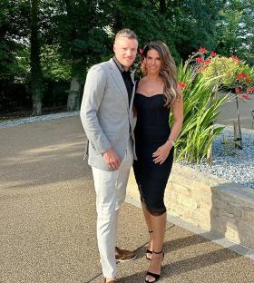 Jamie and Rebekah Vardy in formal attire.