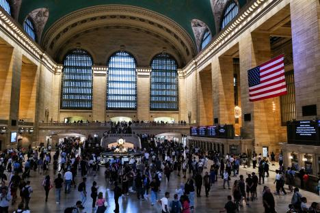 Crowded interior of Grand Central Terminal in New York City.