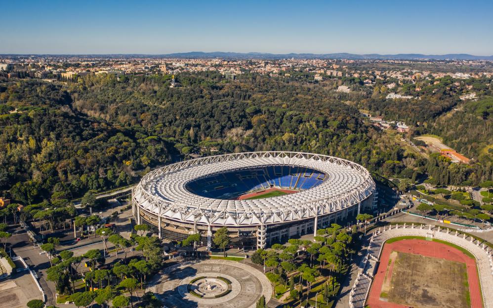 Aerial view of Rome's Stadio Olimpico.