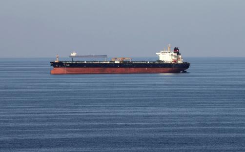 Oil tankers in the Strait of Hormuz.