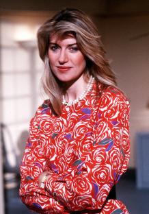 Portrait of Selina Scott, a television presenter.