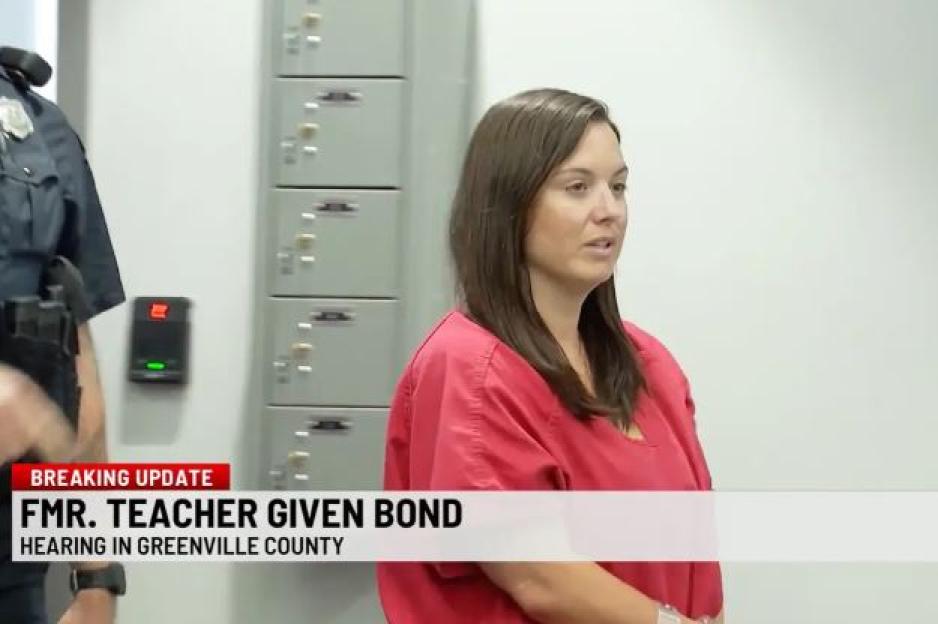 Sick ex- school teacher, 33, accused of molesting a student, 14, grins as she is released on bail after bombshell twist 3