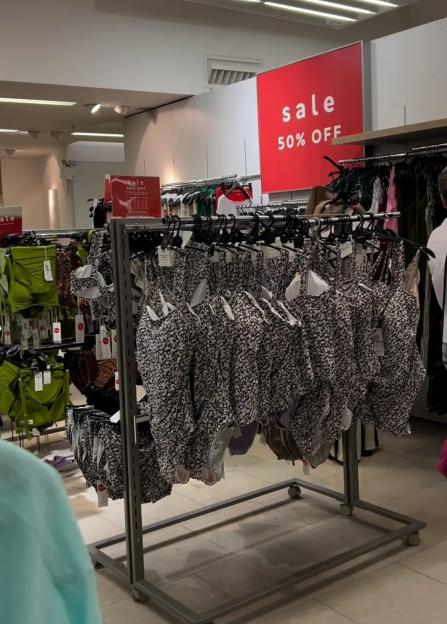 50% off sale on swimwear and other clothing at M&S.