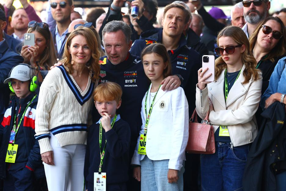 Christian Horner with his family at the British Formula One Grand Prix.