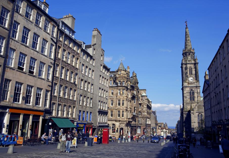 The Royal Mile in Edinburgh, Scotland.