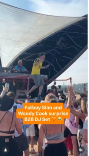 Fatboy Slim and Woody Cook surprise B2B DJ set.
