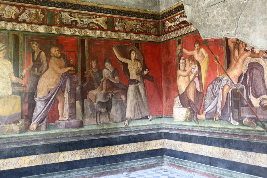 Fresco from the Villa dei Misteri depicting a Dionysian mystery scene.