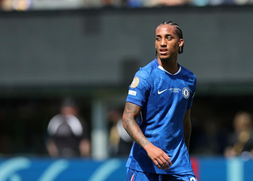 Joao Pedro of Chelsea at a soccer match.