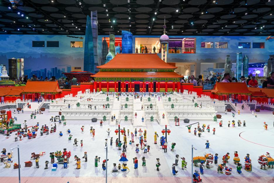Lego diorama of the Forbidden City at Legoland Shanghai Resort.