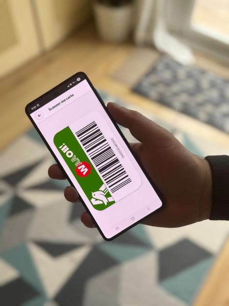 Smartphone displaying a digital loyalty card.