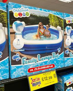 Box showing a family lounge pool; £12.99.