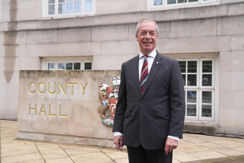 Nigel Farage at County Hall, Maidstone.