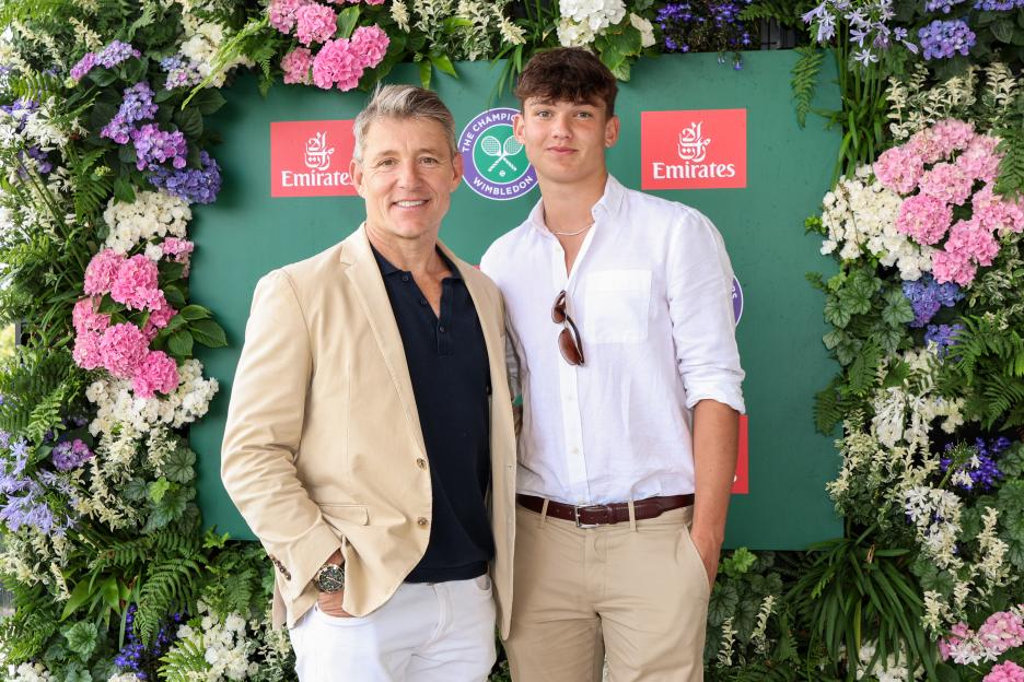 Ben Shephard and his son Jack Shephard at Wimbledon.