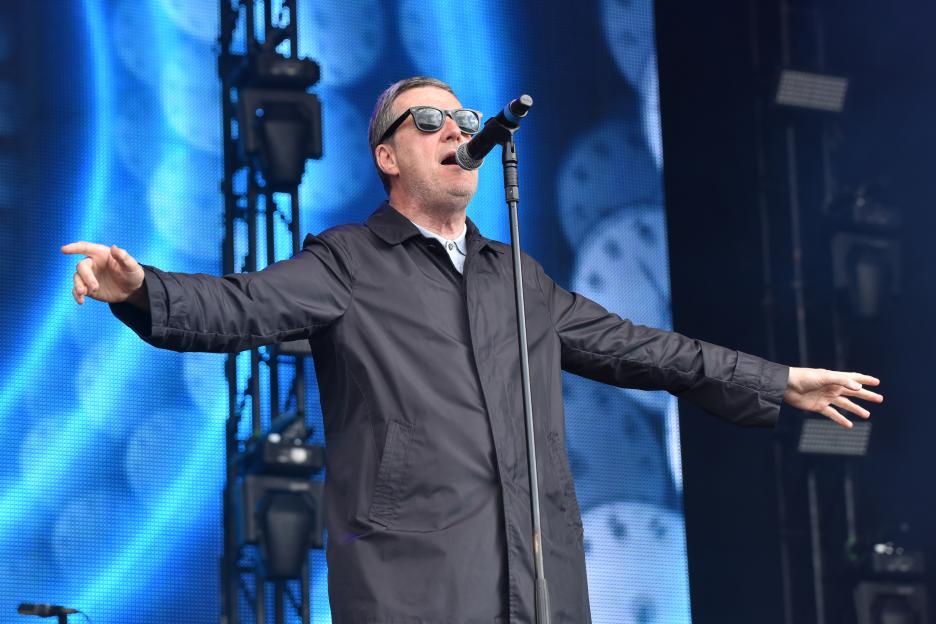 Peter Hooton of The Farm performing on stage at the Rewind Festival.