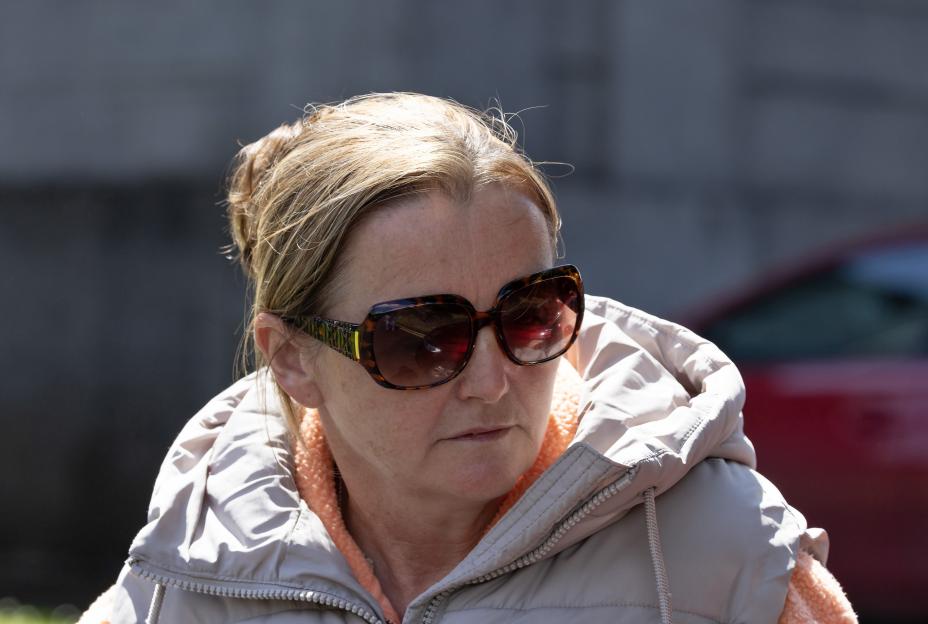 Lisa Flaherty leaving Tullamore Coroner's Court.