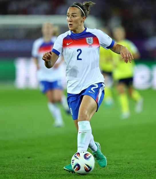 Lucy Bronze of England playing soccer.