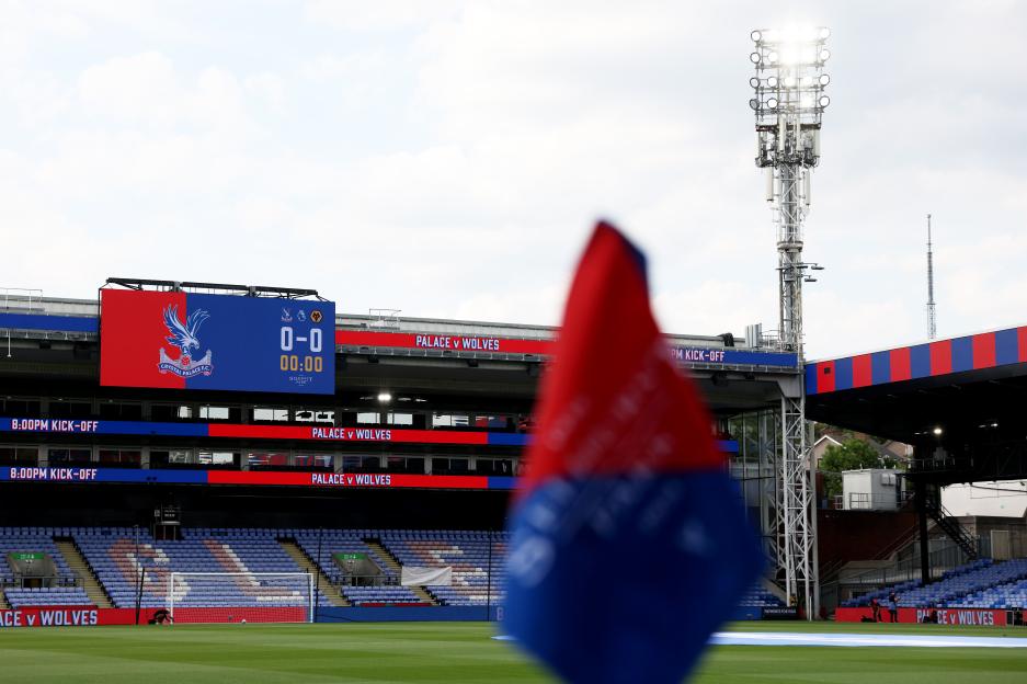 Selhurst Park stadium before a Crystal Palace vs. Wolverhampton Wanderers match.