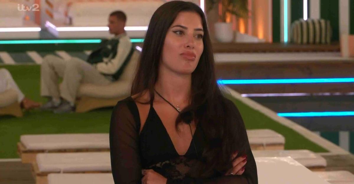 Yasmin from Love Island looking unhappy.