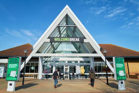 Welcome Break service station at Birchanger on the M11 motorway.